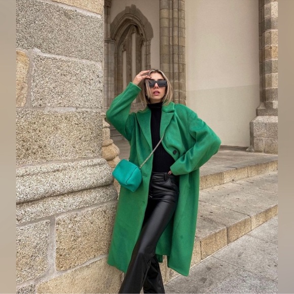 H&M oversized green coat - Picture 3 of 10